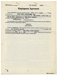Three Stooges Employment Contract for ''The Outer Space Picture'', Dated March 1959 -- Signed Moe Howard, Larry Fine & Joe DeRita -- 28pp. Contract Measures 8.5'' x 11'' -- Very Good to Near Fine